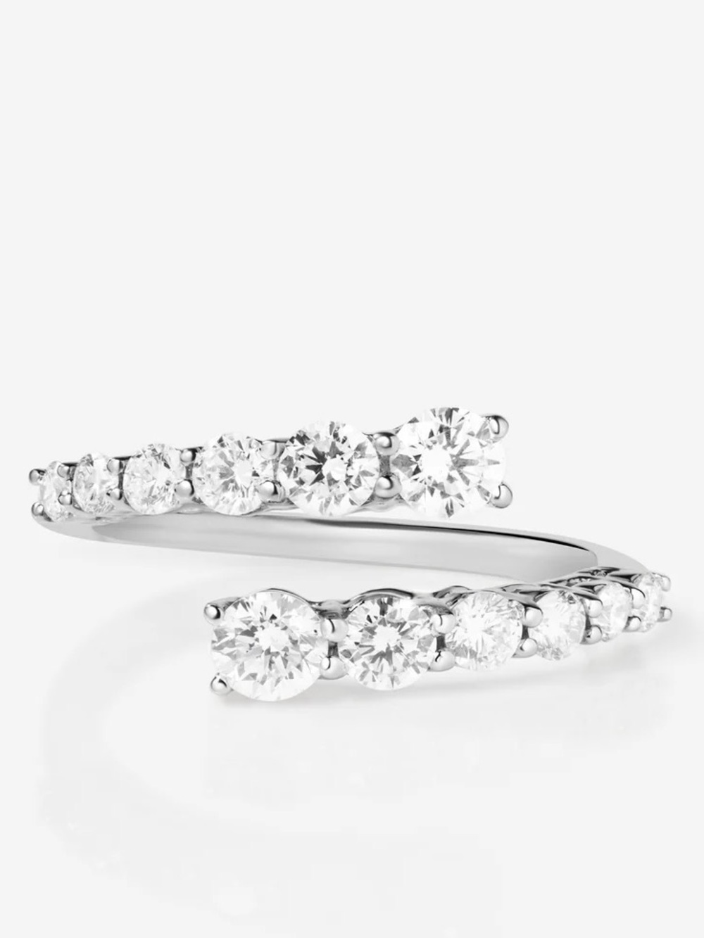 Ring Concierge Graduated Diamond Wrap Ring- 14k White Gold / Size 7.5